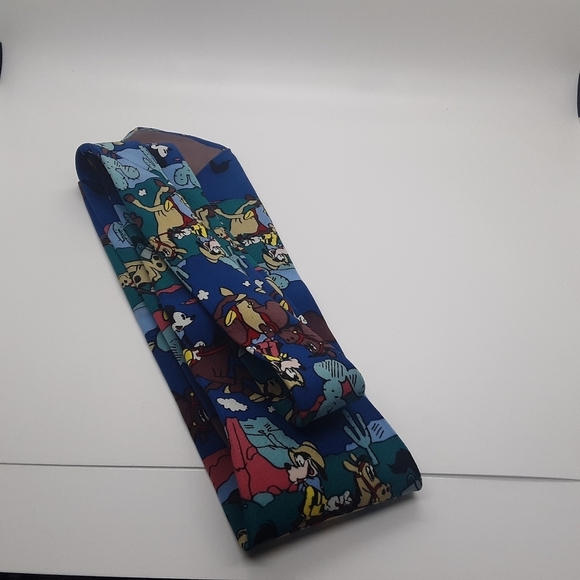 Balancine Vintage disney Mickey Mouse & Goofy Men's Tie Pure Silk - Picture 5 of 8